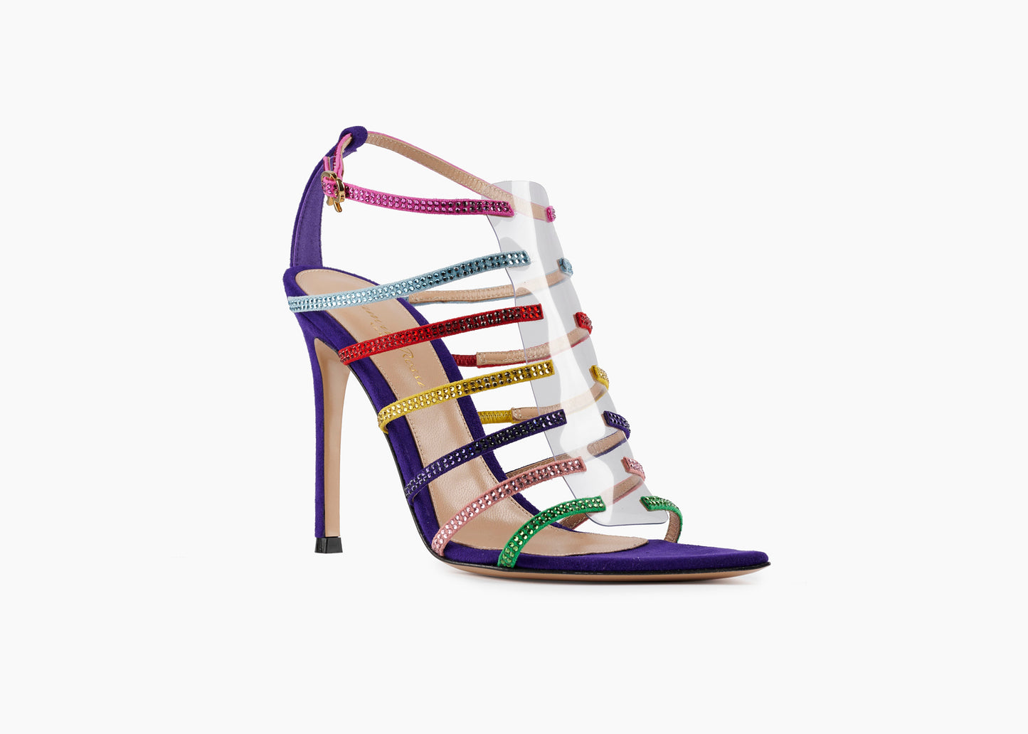 SALE Mirage Crystal Strappy Sandal Suede Viola/ Multi was $1795