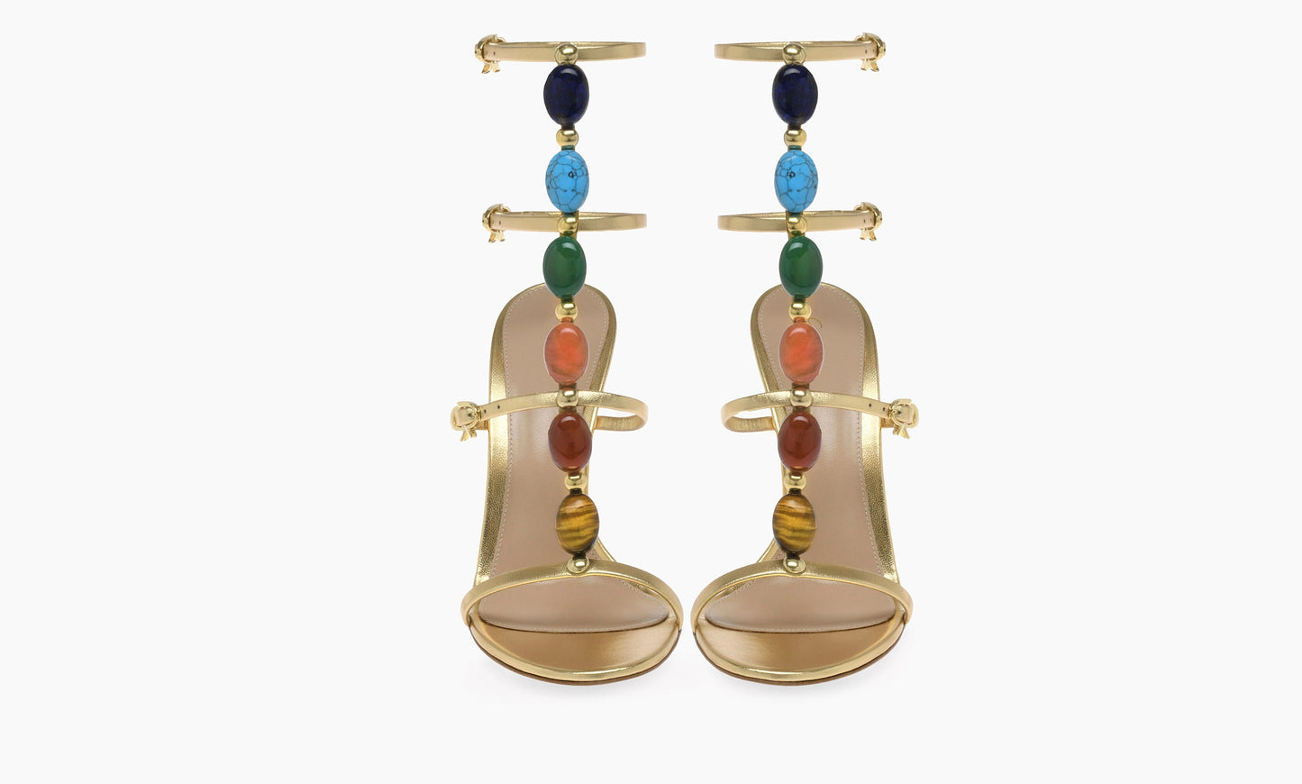 Shanti Gladiator Chakra Stone Sandal Gold