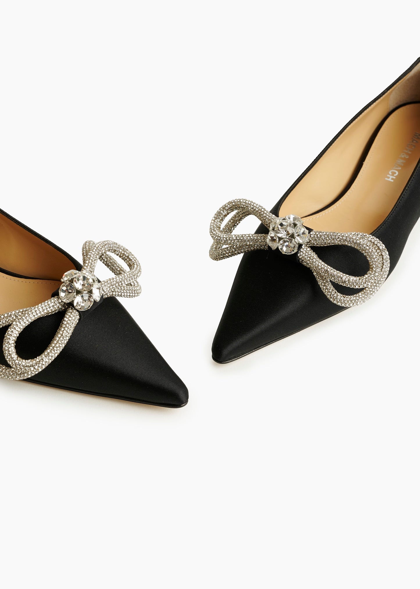SALE Double Crystal Bow Flat Silk Black was $1695