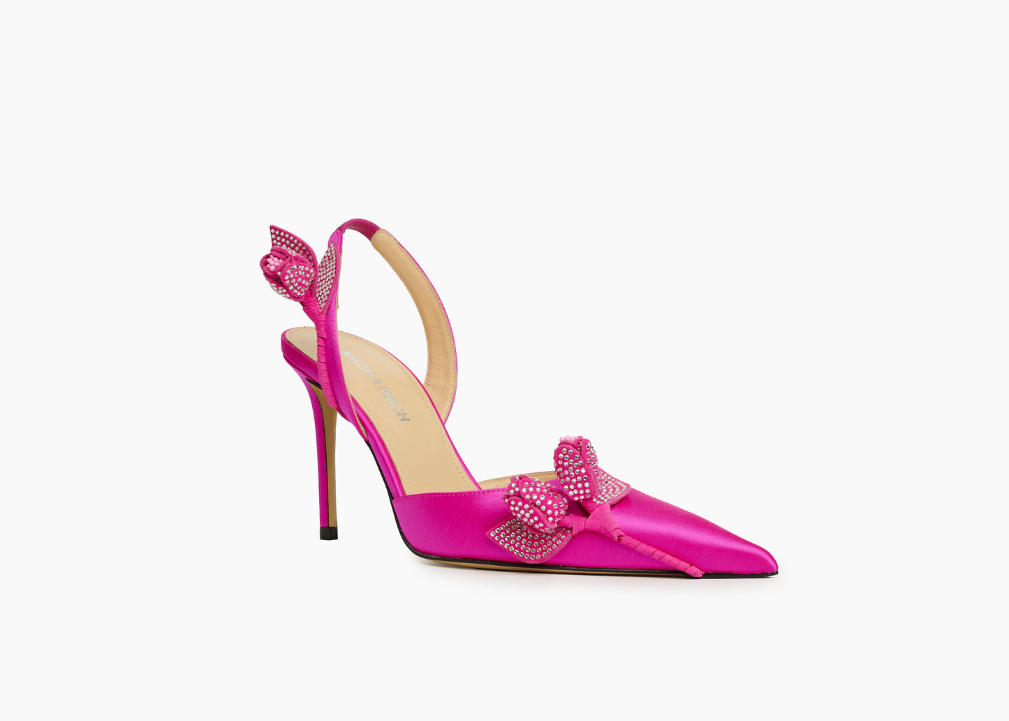 Wonder Tulip Crystal Slingback Silk Fuchsia