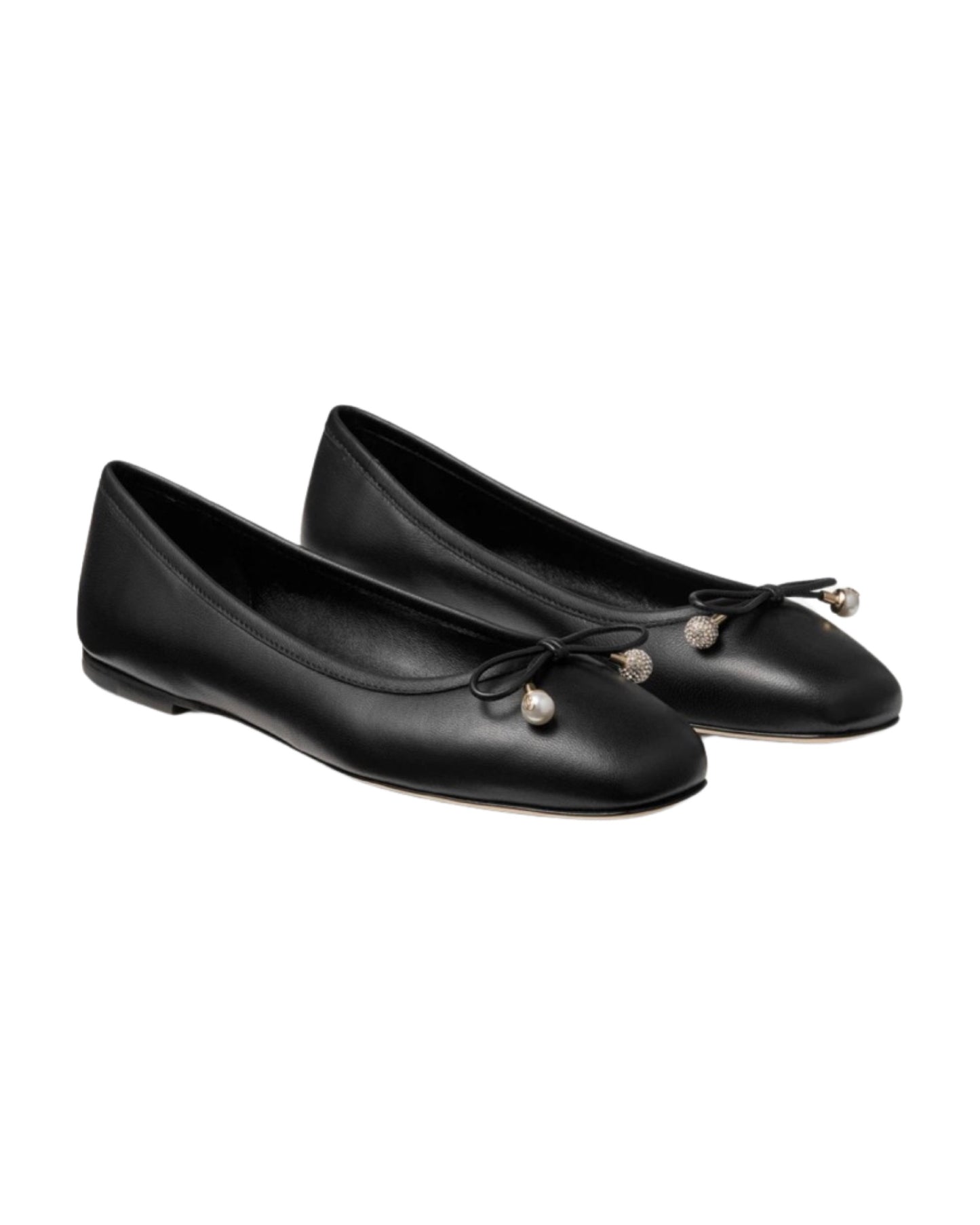 Elme Ballerina Flat Leather Black