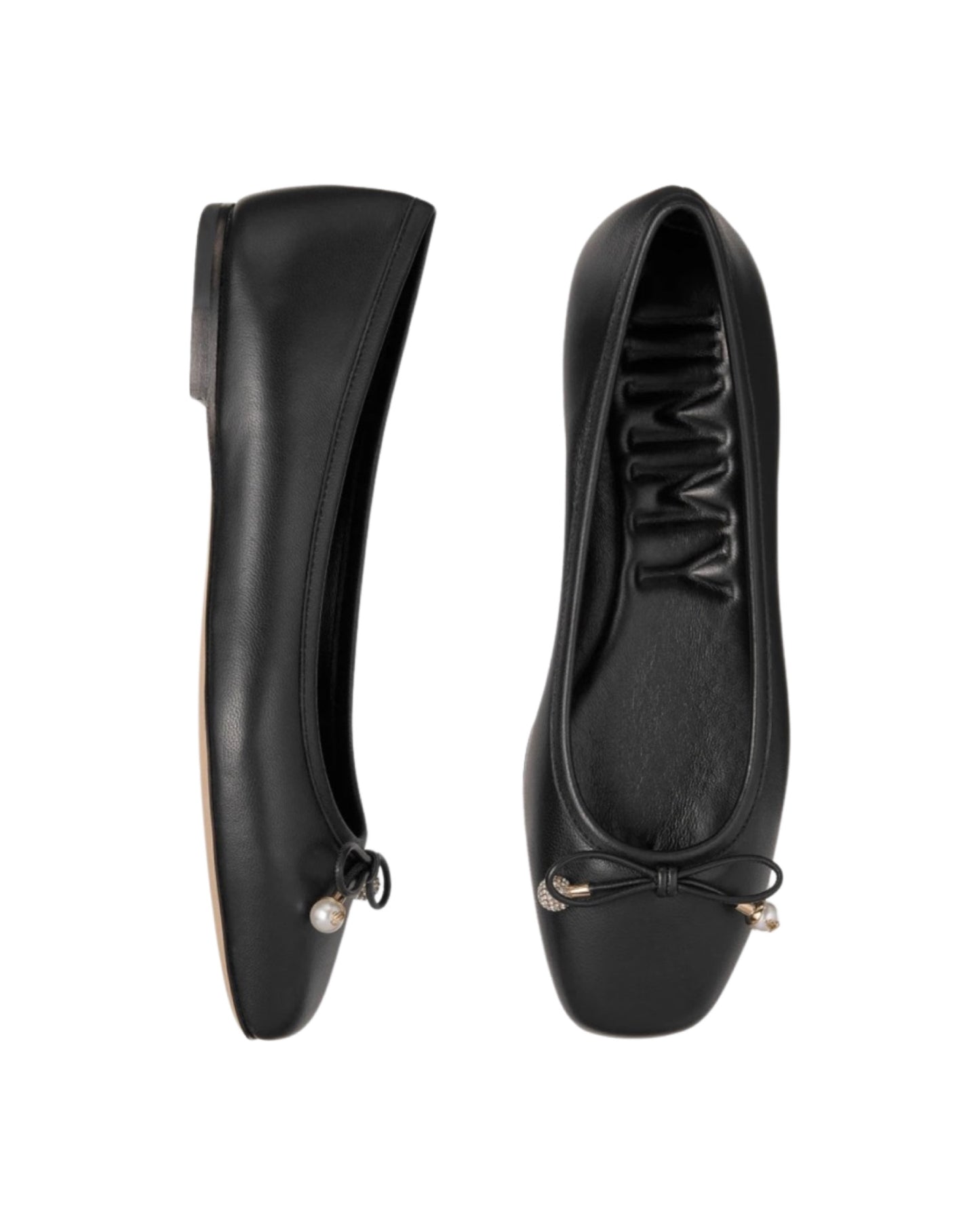 Elme Ballerina Flat Leather Black