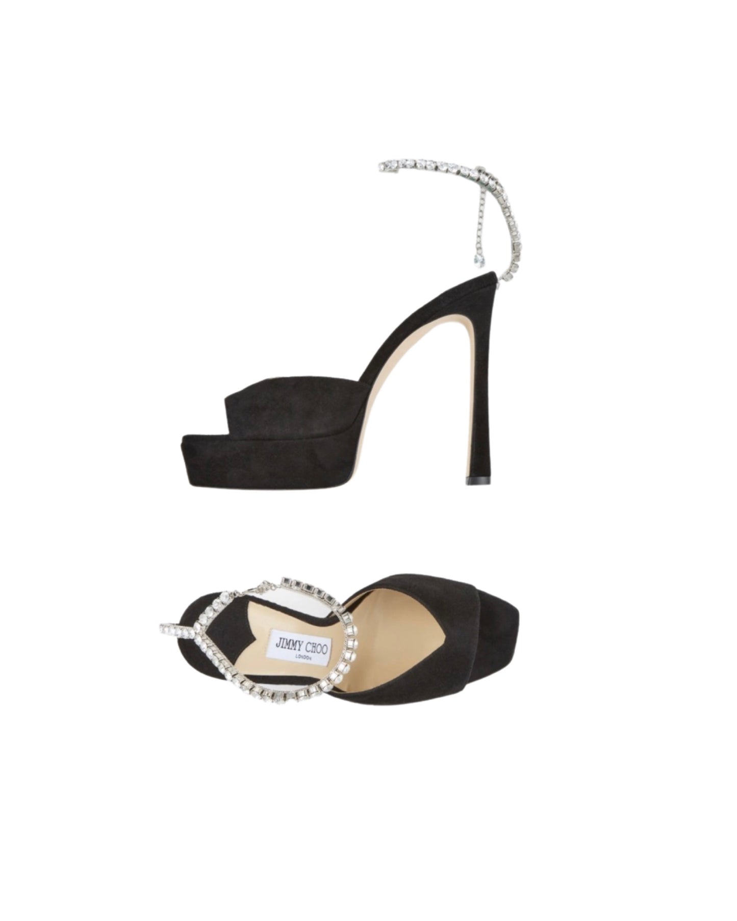 SALE Saeda 125 Platform Sandal Suede Black was $1795