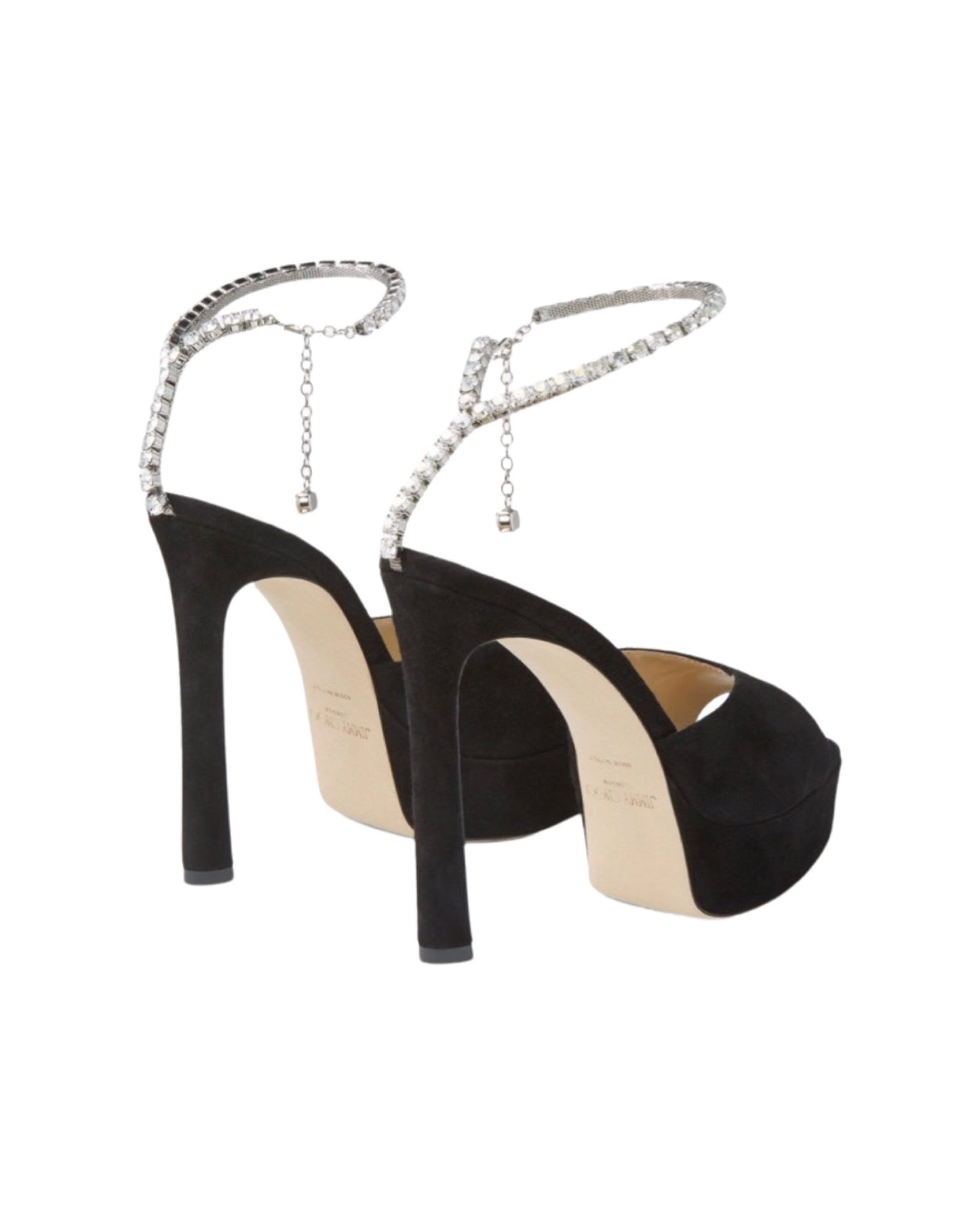 SALE Saeda 125 Platform Sandal Suede Black was $1795