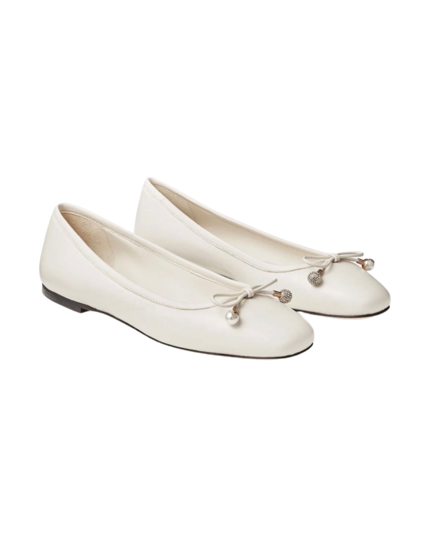 Elme Ballerina Flat Leather White
