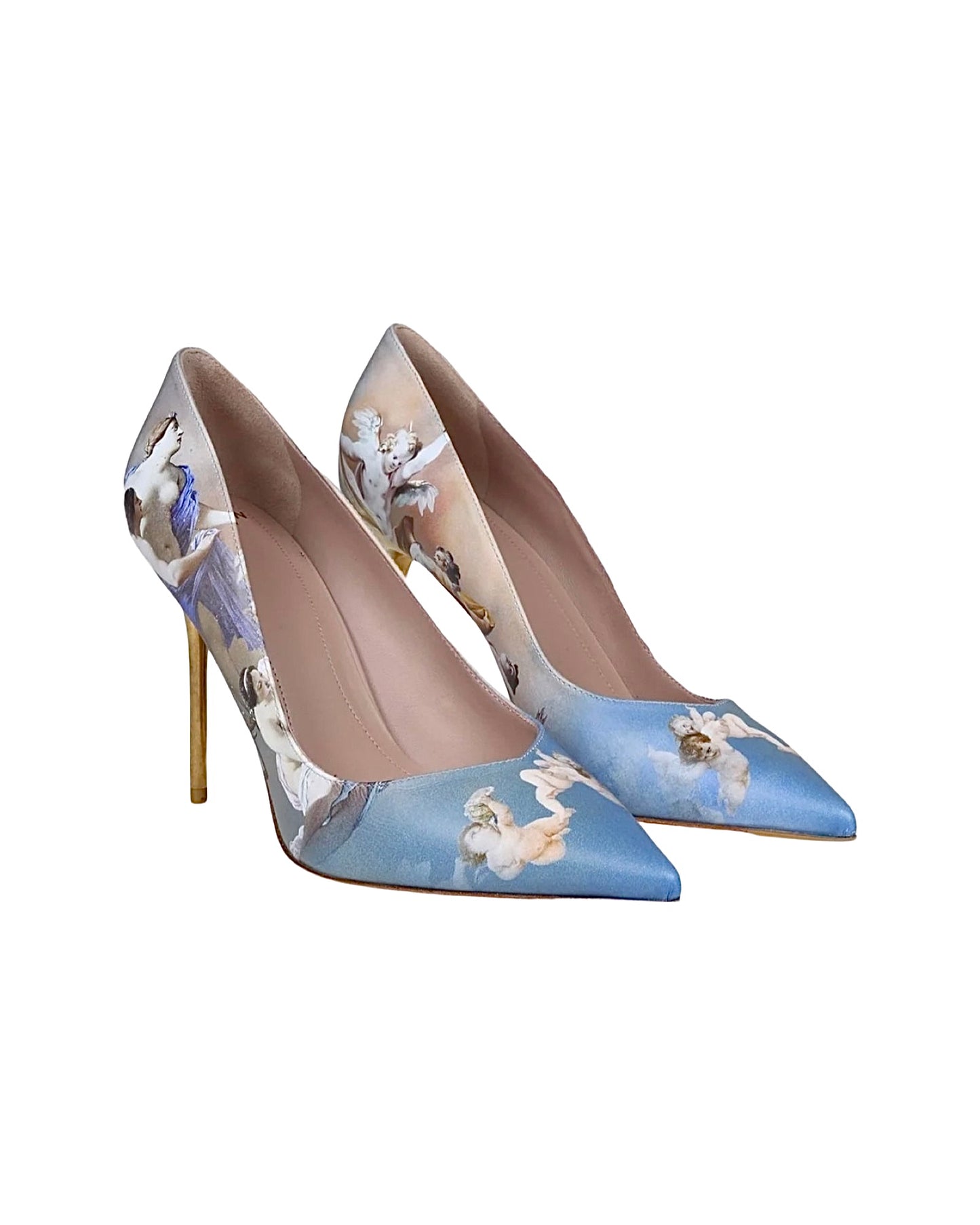 SALE Ruby Pump Sky Blue Print Leather was $1495