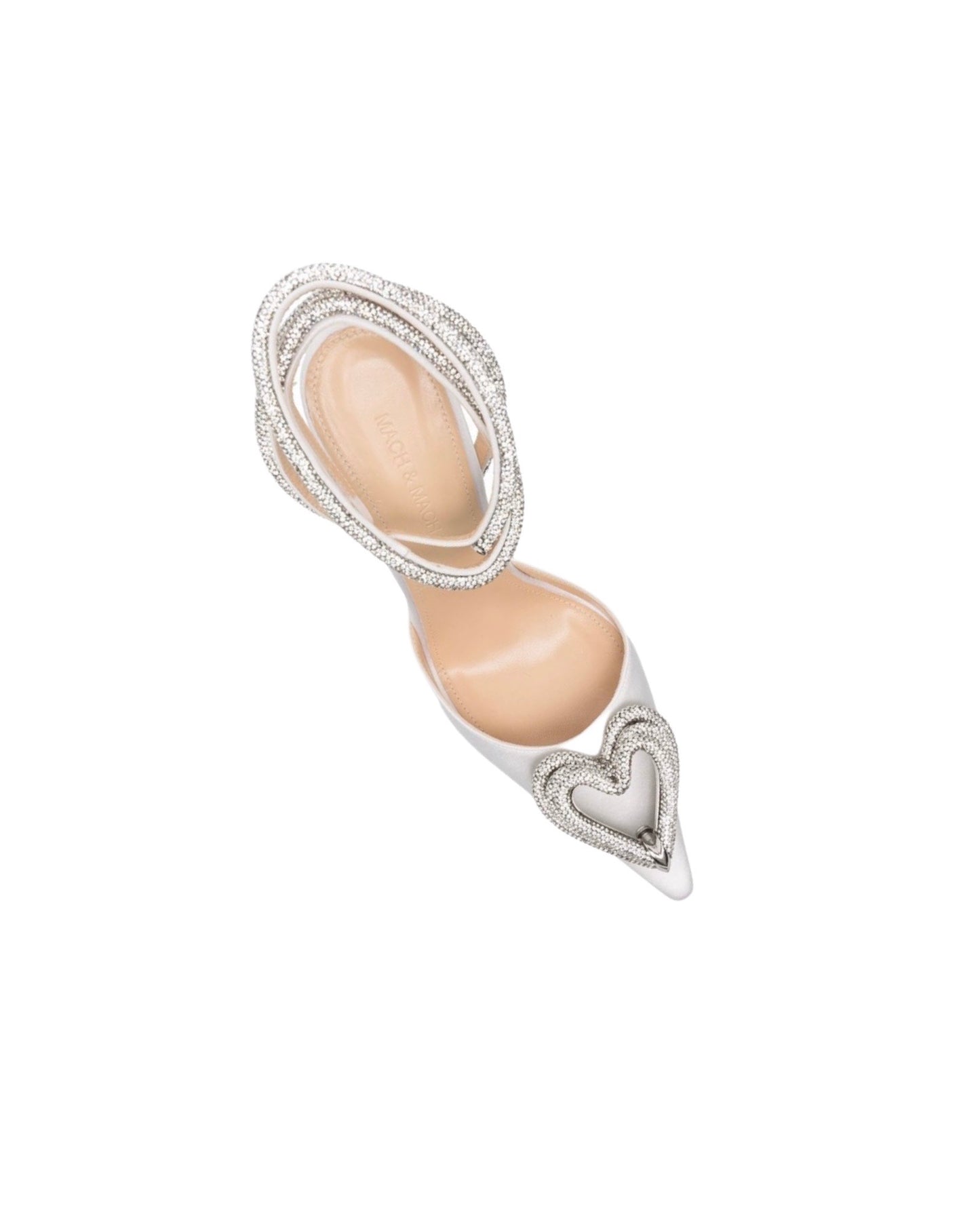 SALE Triple Heart Crystal Pump Silk White was $1795
