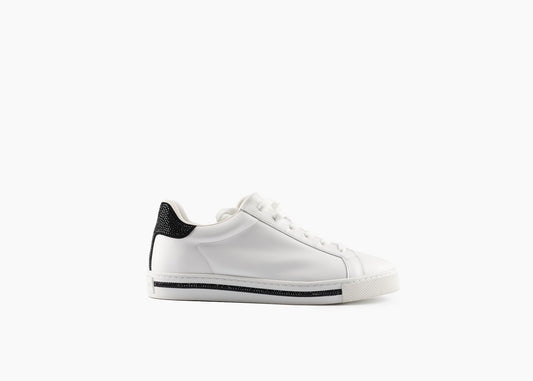 SALE Xtra Crystal Sneaker Leather White/Black was $1695