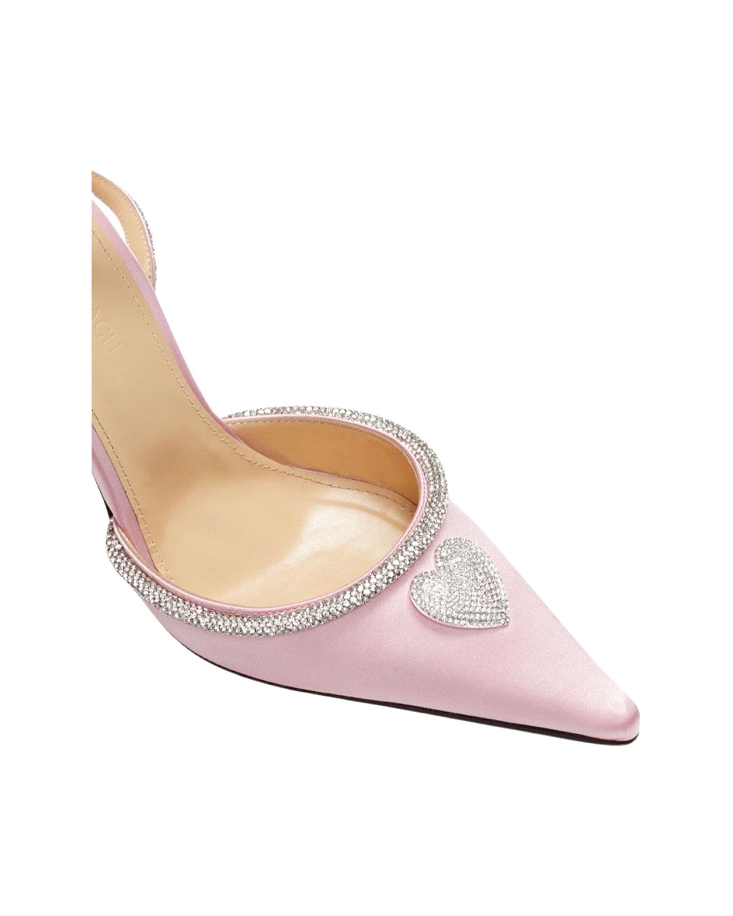 SALE Crystal Heart Embellished Pump Silk Pink was $1795