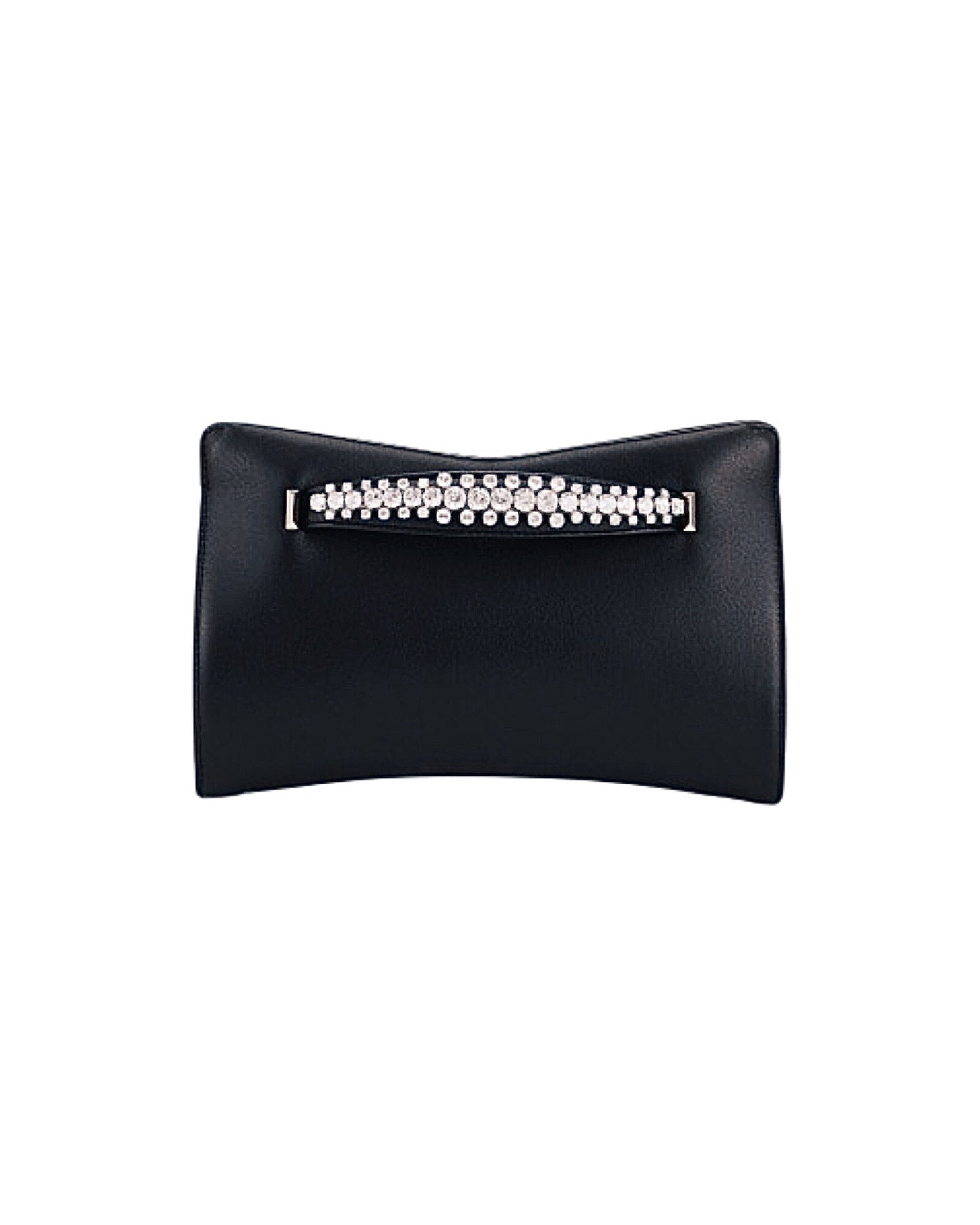 SALE Venus Crystal Embellished Silk Clutch Black was $2395