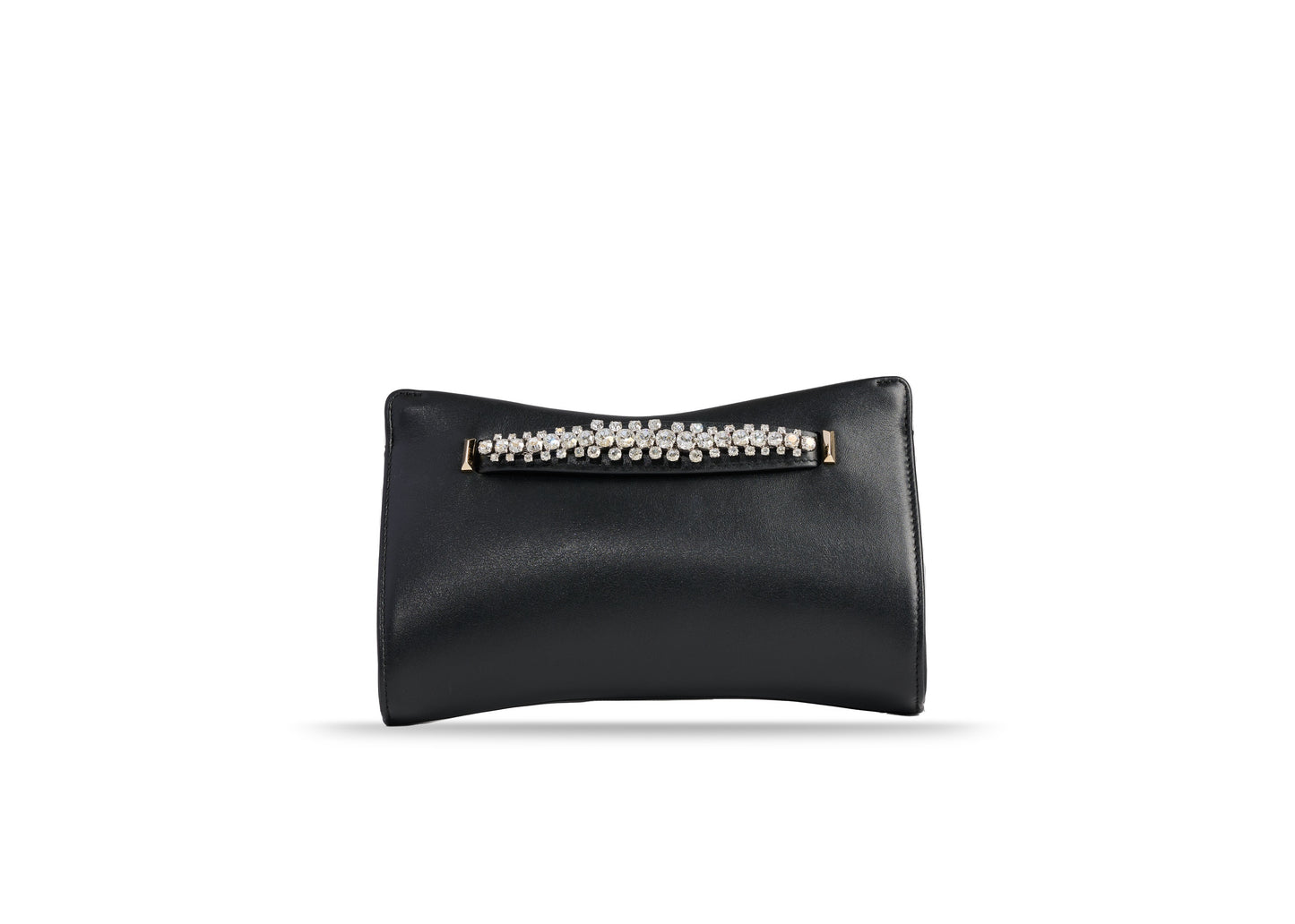 SALE Venus Pearl Embellished Leather Clutch Black was $2395