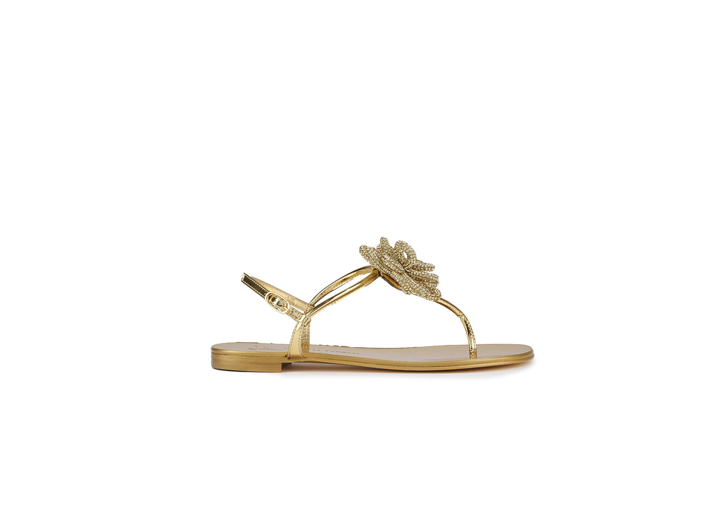 SALE Pansy Crystal Embellished Sandal Gold was $1295
