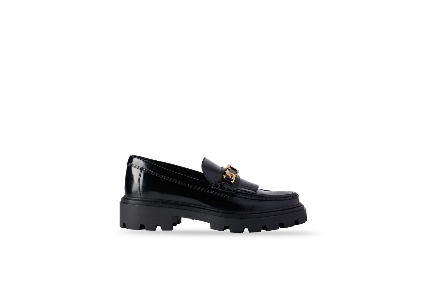 Fringed Loafer Leather Black