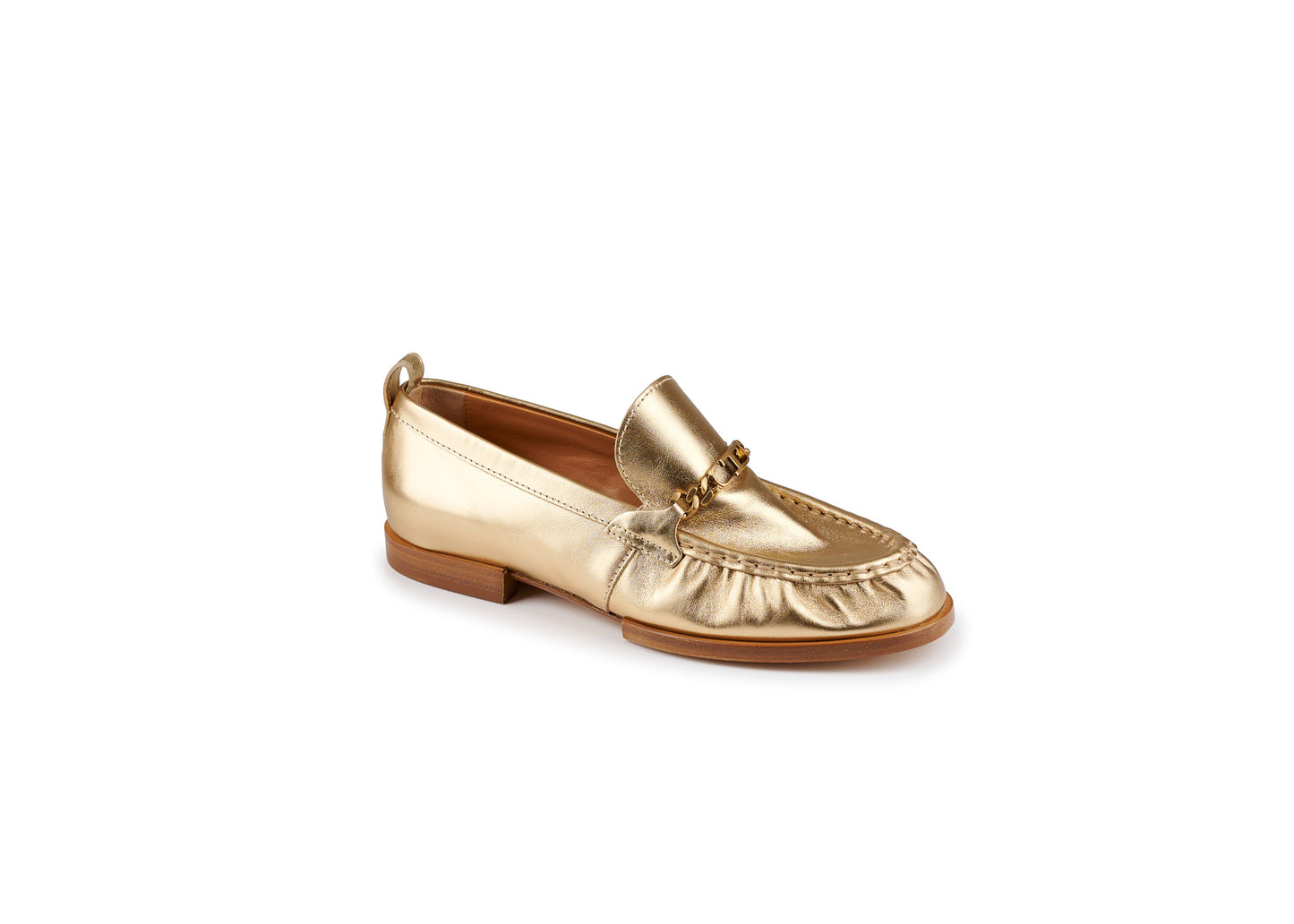 Chain Link Loafer Metallic Gold