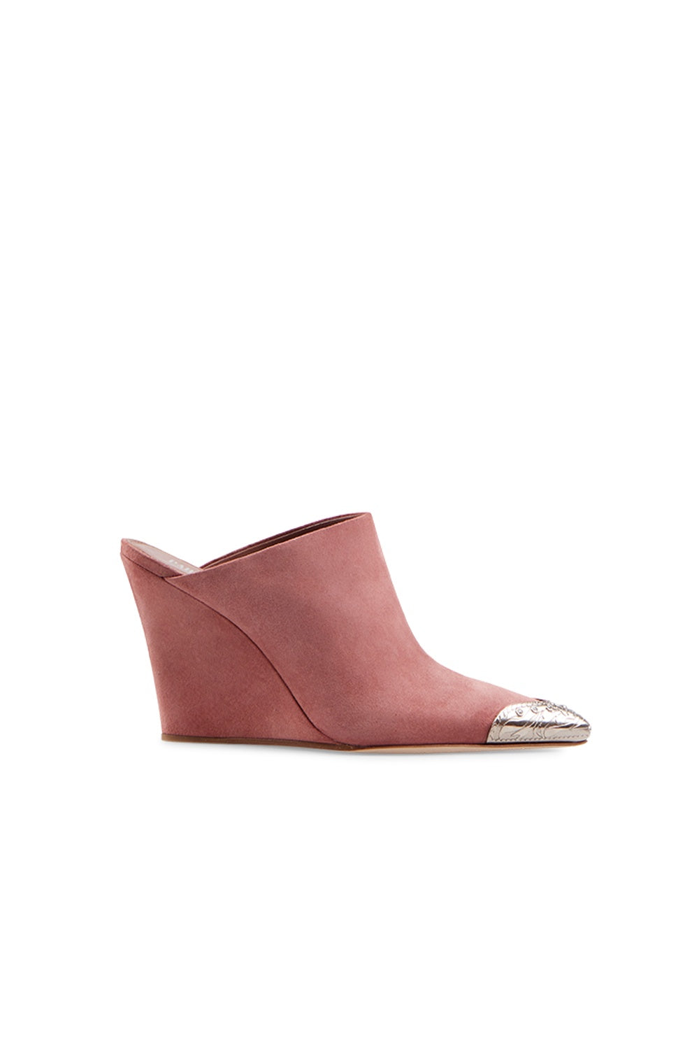 SALE Wanda Crystal Embellished Metal Toe Wedge Suede Rose was $1195