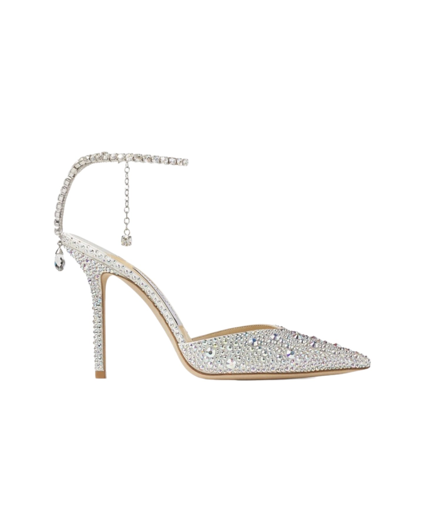 SALE Saeda 100 Crystal Embellished Slingback Pump Silk Silver was $2695