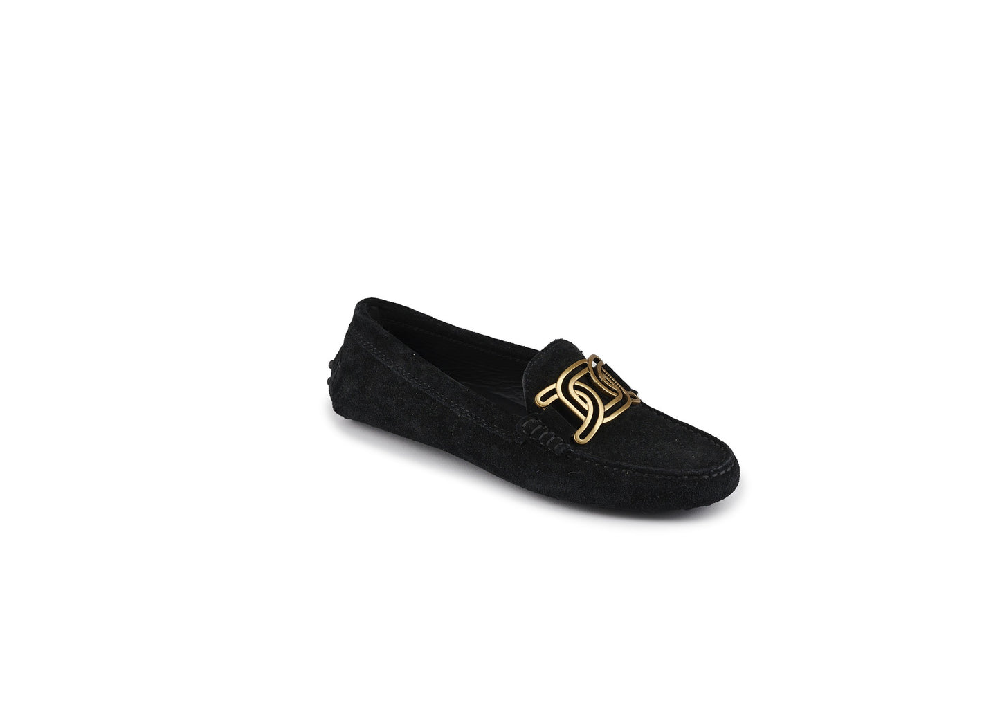 Kate Gommini Chain Link Loafer Suede Black