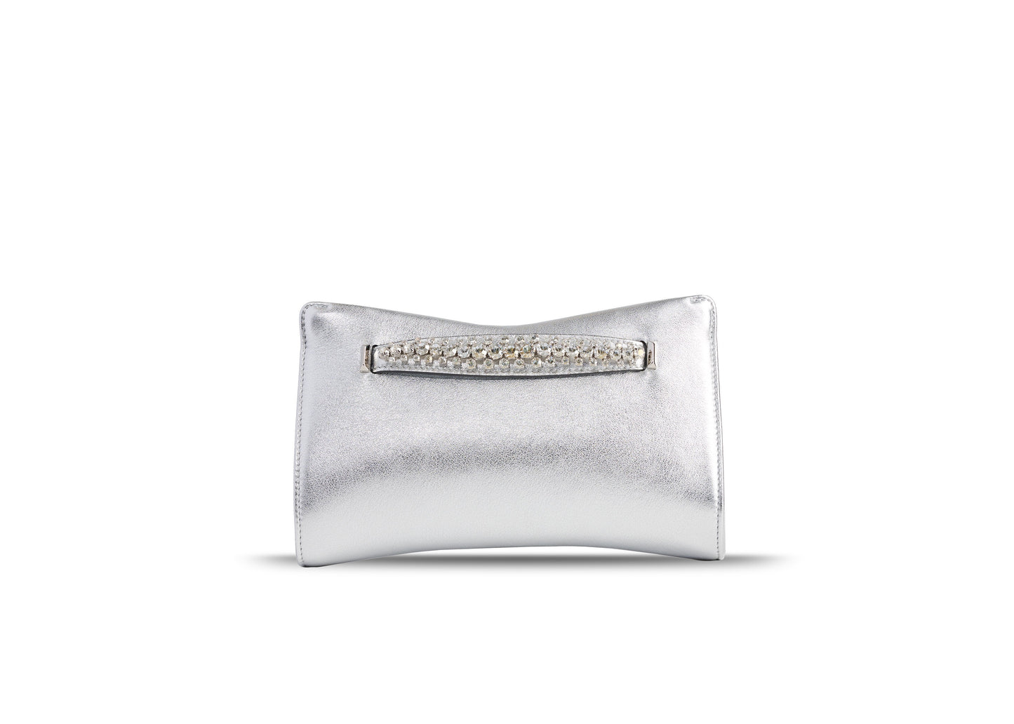 SALE Venus Crystal Embellished Leather Clutch Silver was $2395