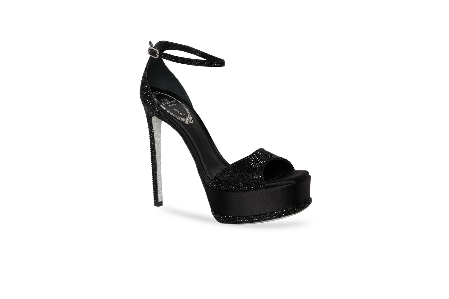 SALE Anastasia Platform Crystal Sandal Black was $2395
