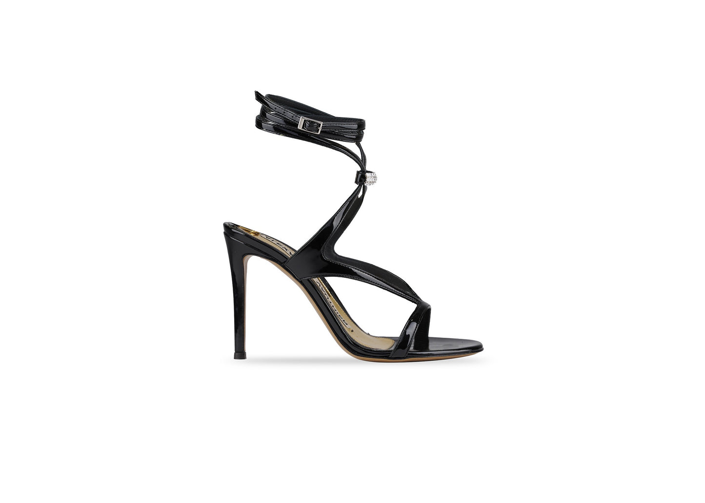 Smila Strappy Sandal Patent Black