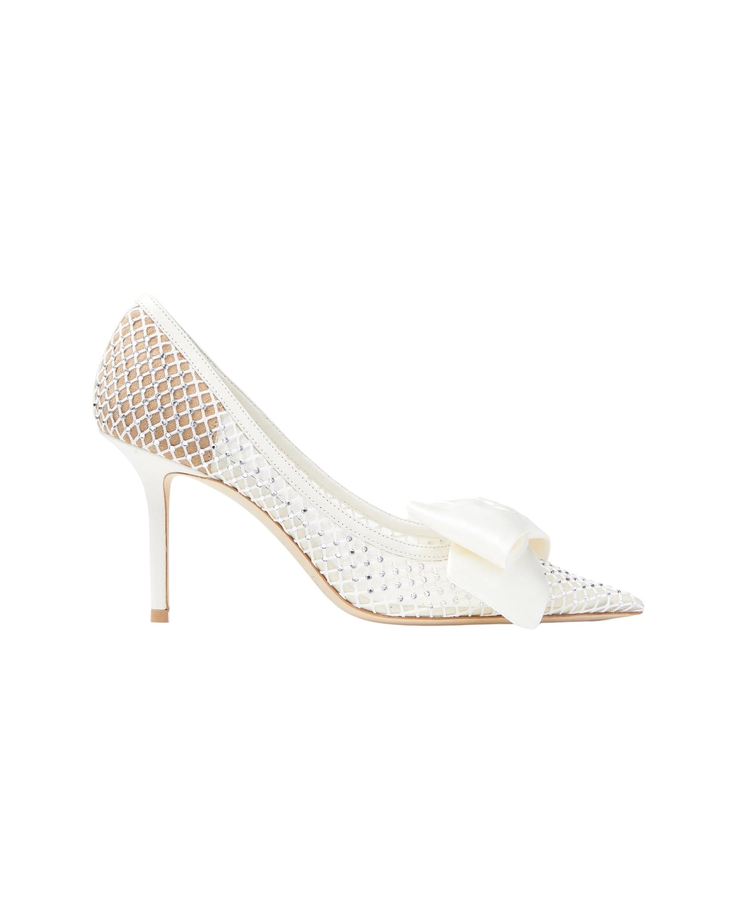 SALE Love 85 Crystal Mesh Pump Silk Bow White was $1795