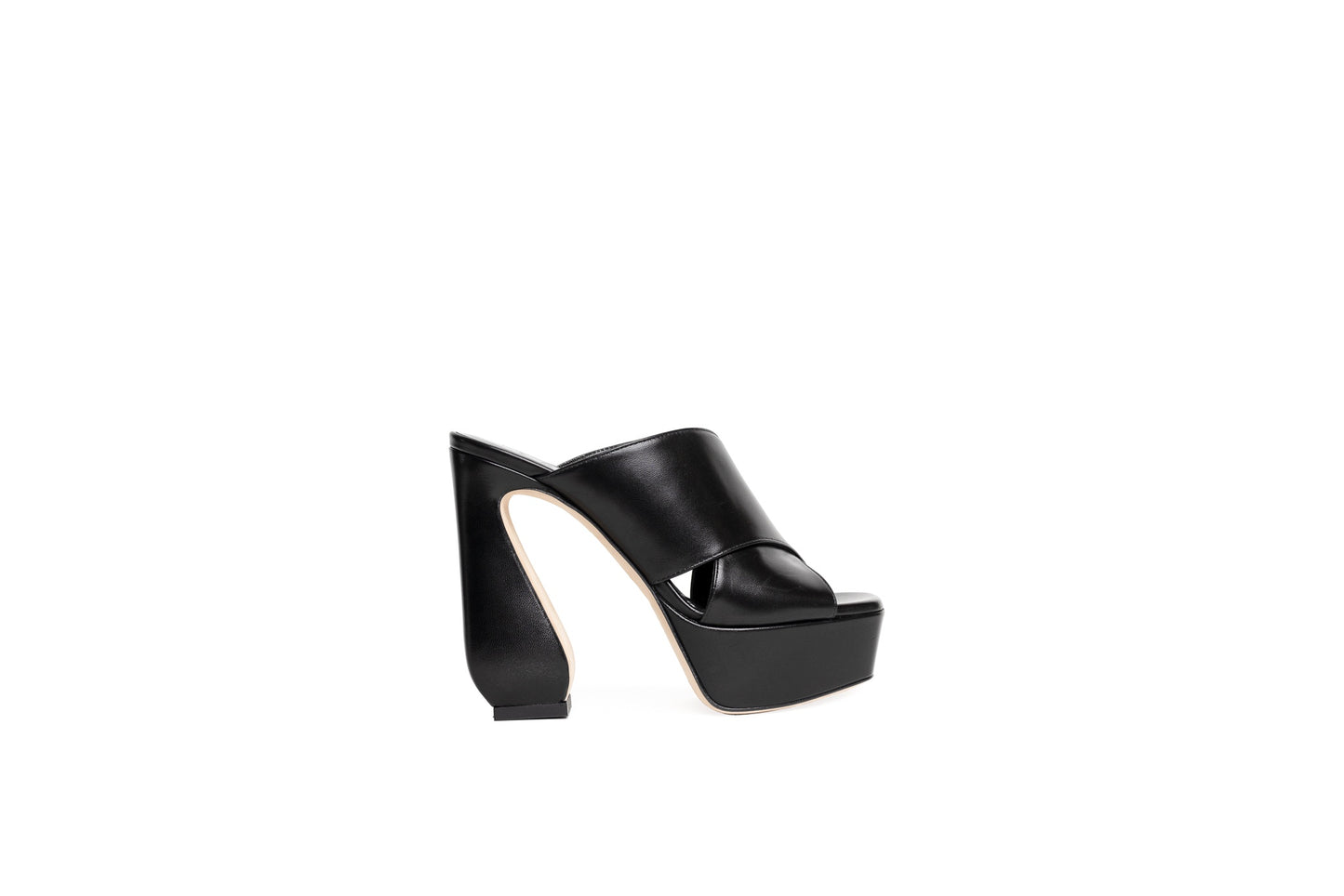 SALE Si Rossi Crossover Strap Platform Mule Black was $995