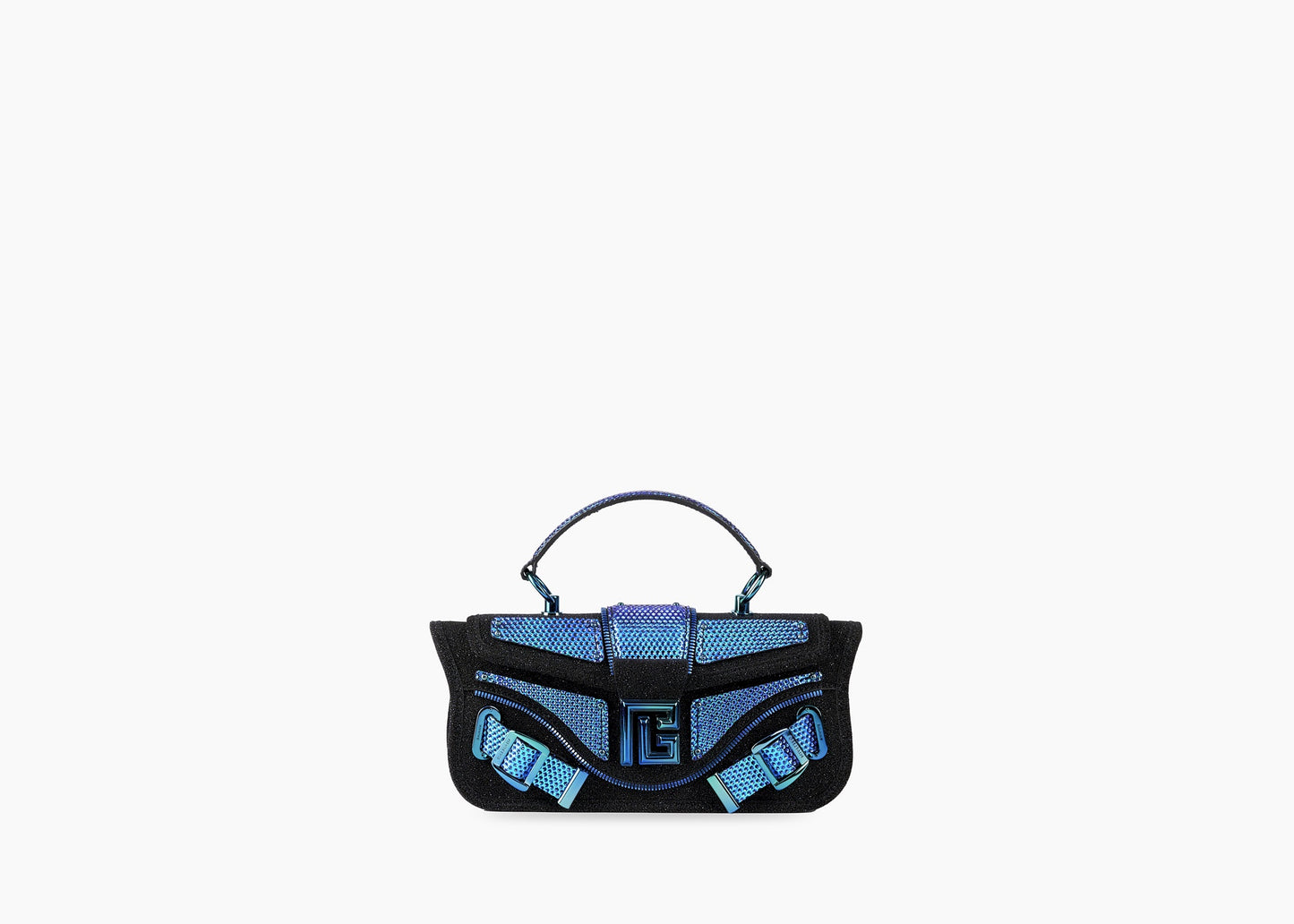 SALE Blaze Pouch Clutch Bag Suede Black/Blue Iridescent was $3695