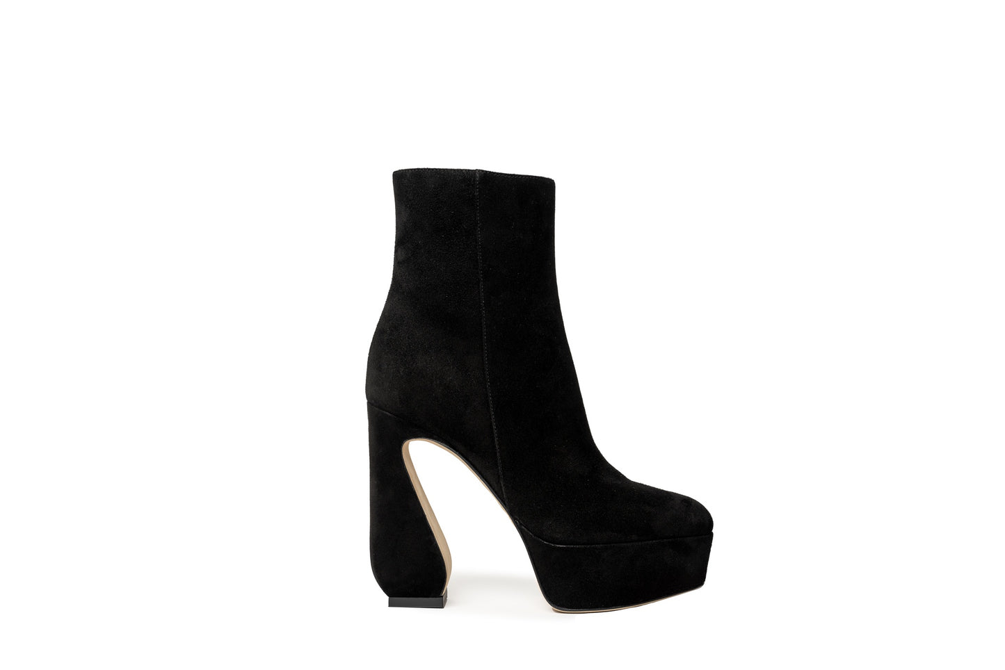 SALE Si Rossi Sculpted Heel Platform Boot Suede Black was $1195