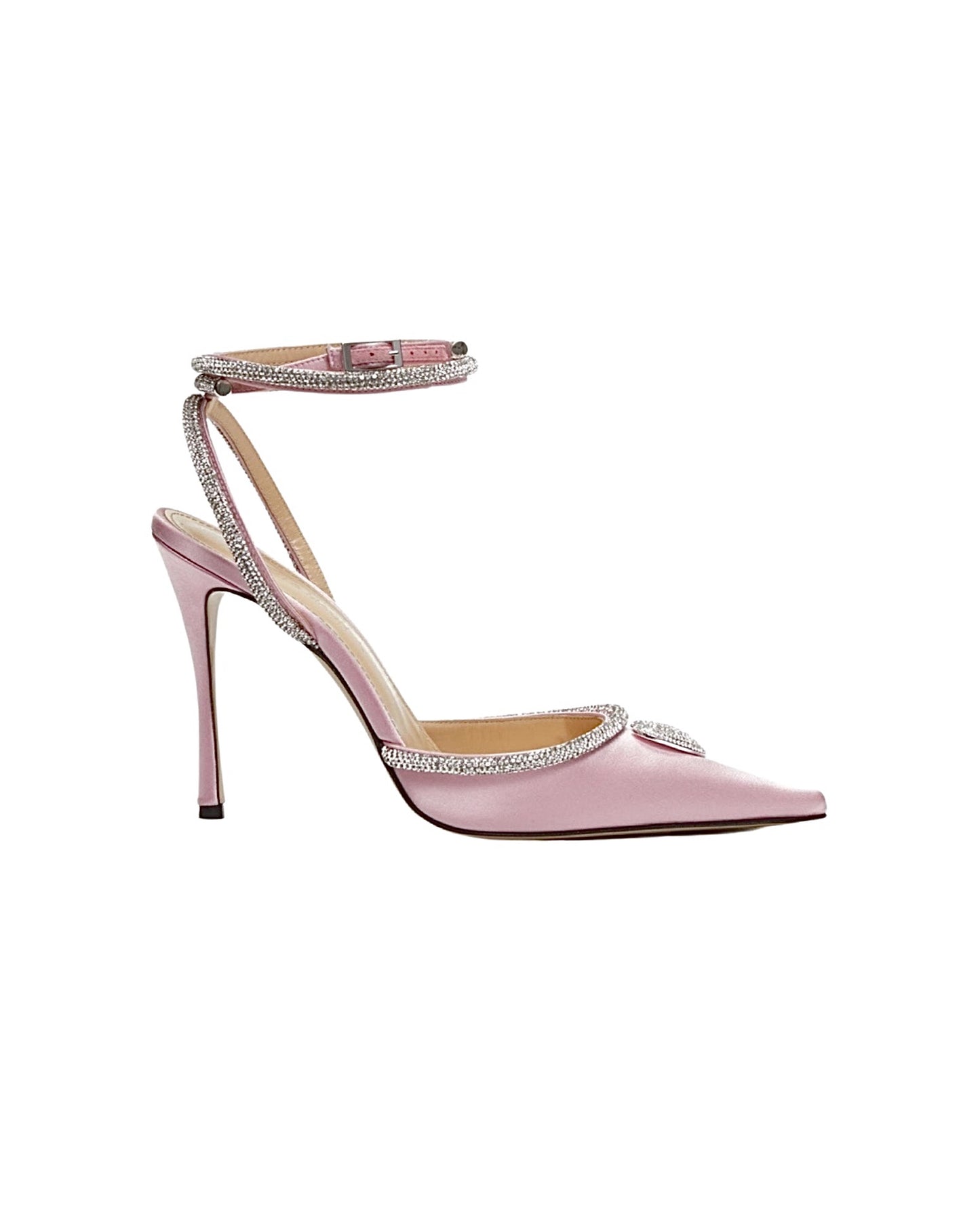 SALE Crystal Heart Embellished Pump Silk Pink was $1795