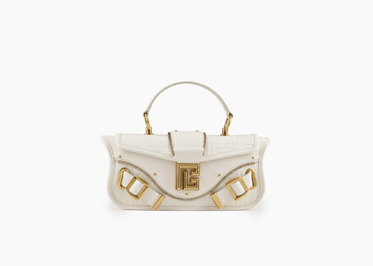 Blaze Pouch Clutch Bag Grained Leather Off White