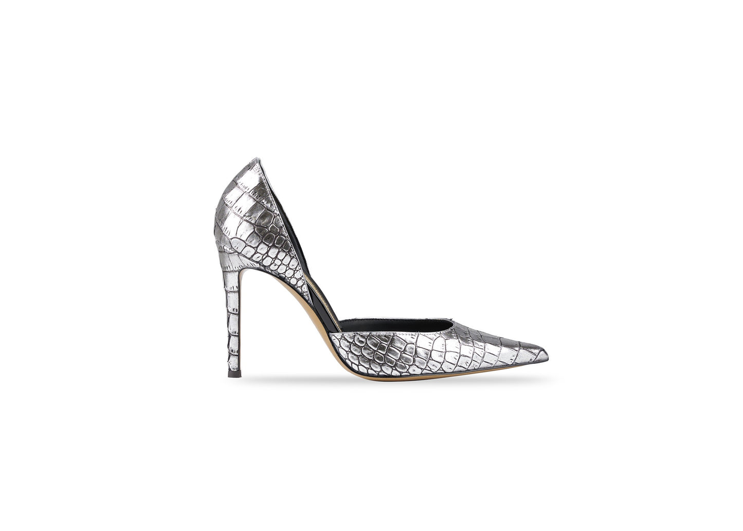 SALE Raquel D'orsay Croc Embossed Pump Silver was $1595