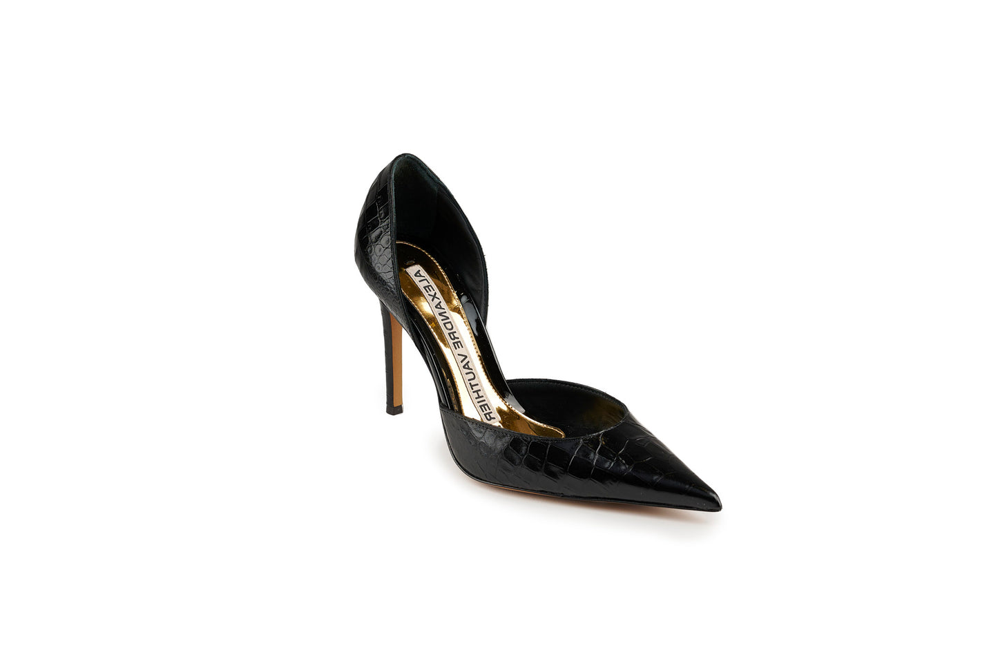 SALE Raquel D'orsay Croc Embossed Pump Black was $1595
