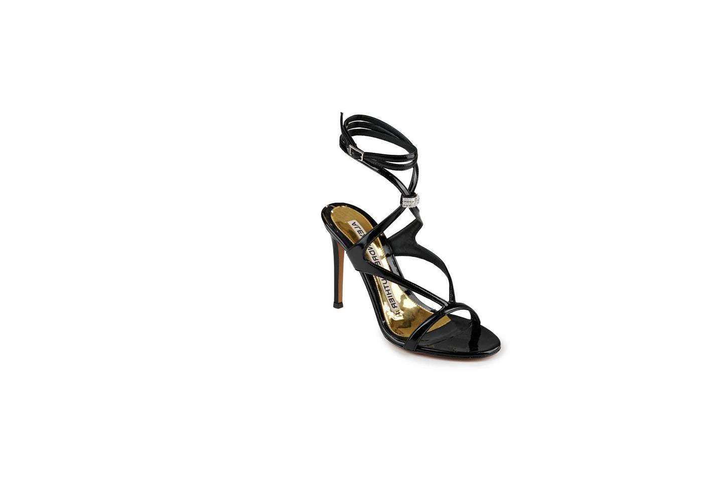 Smila Strappy Sandal Patent Black