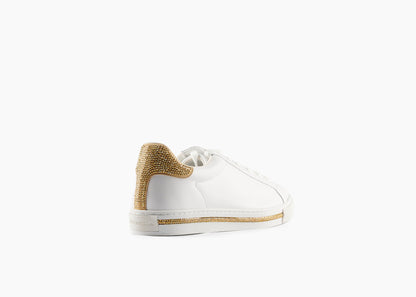 SALE Xtra Crystal Sneaker Leather White/Gold was $1695