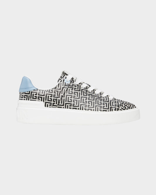 B-Court Monogram Leather Sneaker Black/White