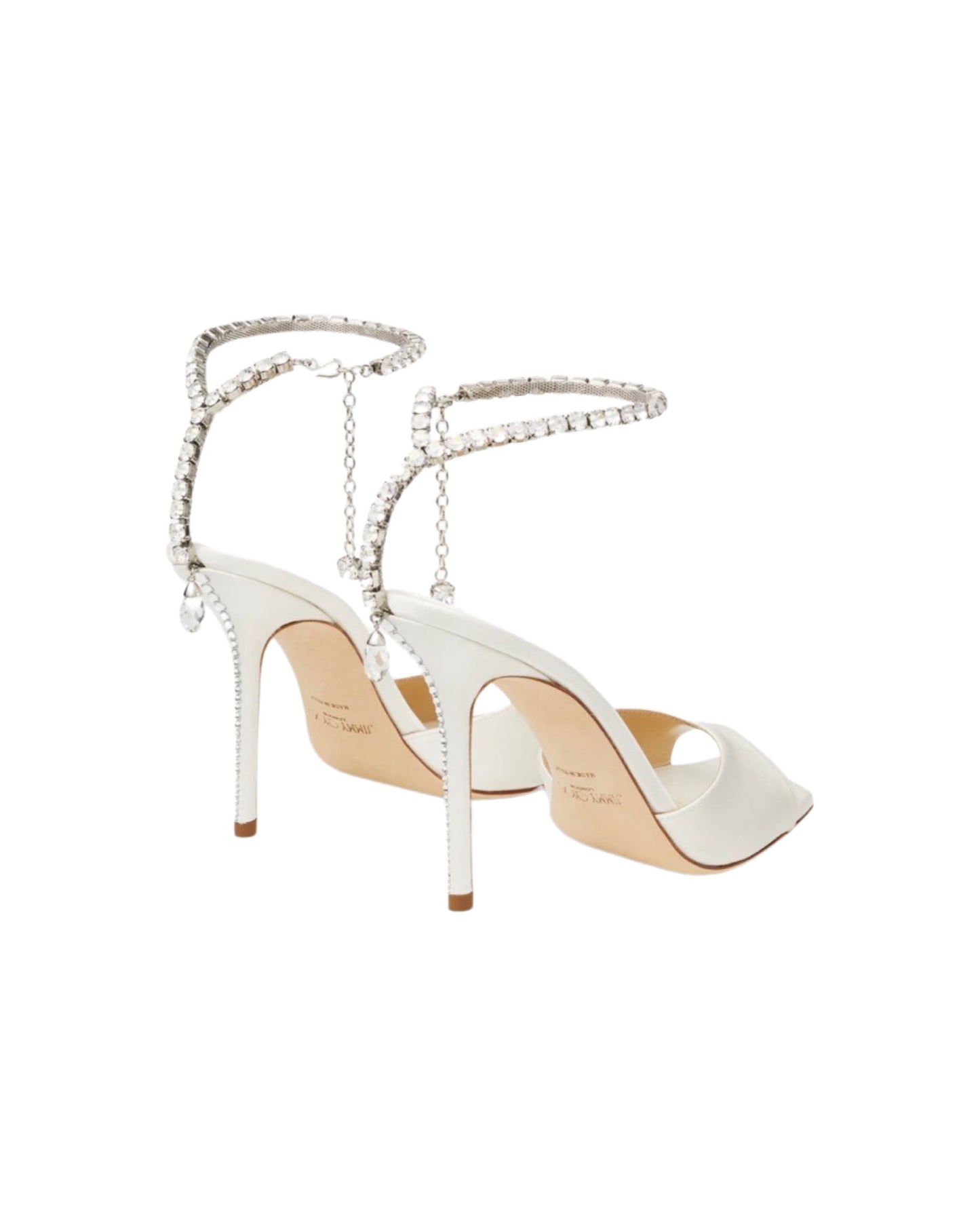 Saeda 100 Crystal Sandal Silk White