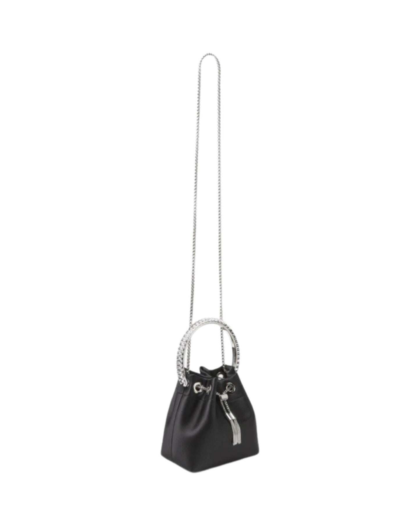 Bon Bon Silk Bag Crystal Handle Black