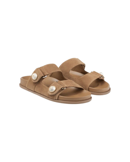 Fayence Sandal Slide Suede Tan