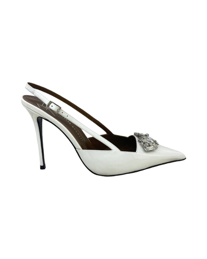 Candice 105 Slingback Patent White