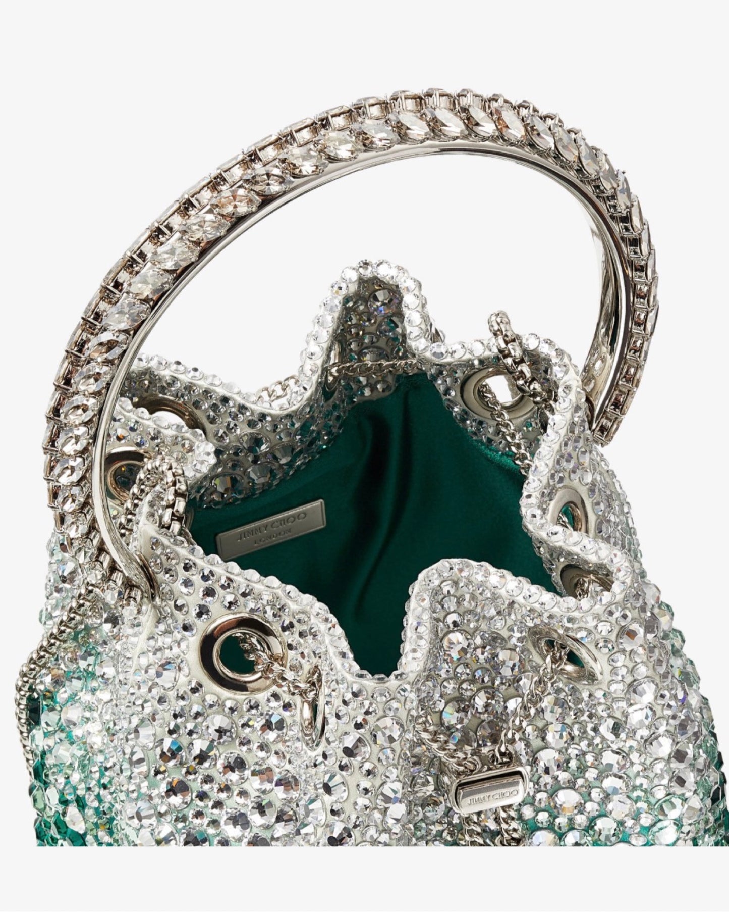 Bon Bon Crystal Embellished Bag Emerald/Silver