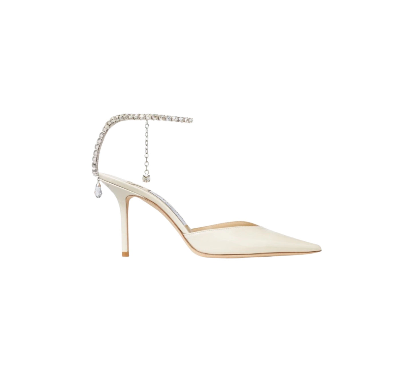 Saeda 85 Crystal Slingback Pump Patent Ivory