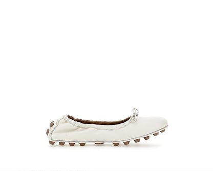 Bubble Ballerinas Leather White