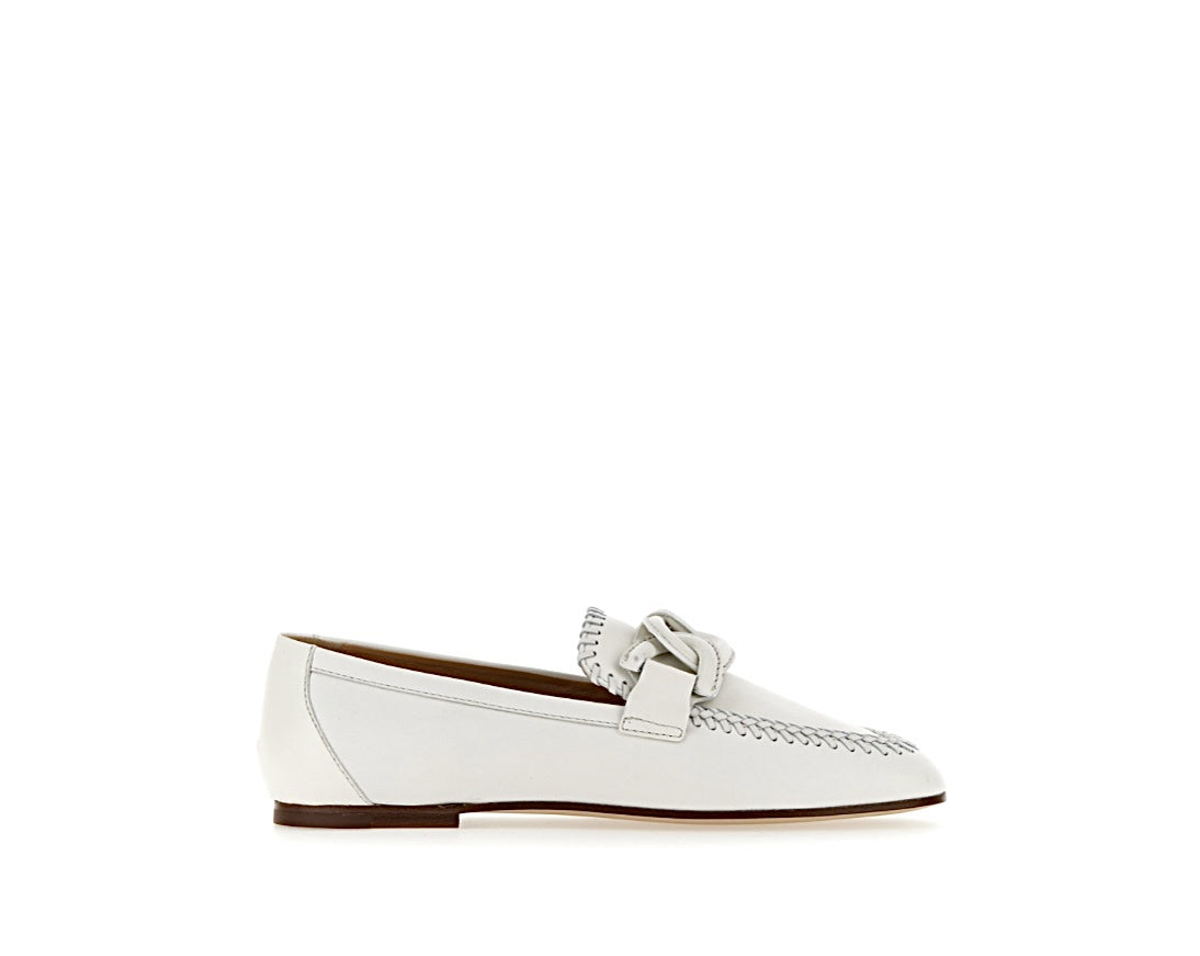 Kate Loafer Leather Buckle White