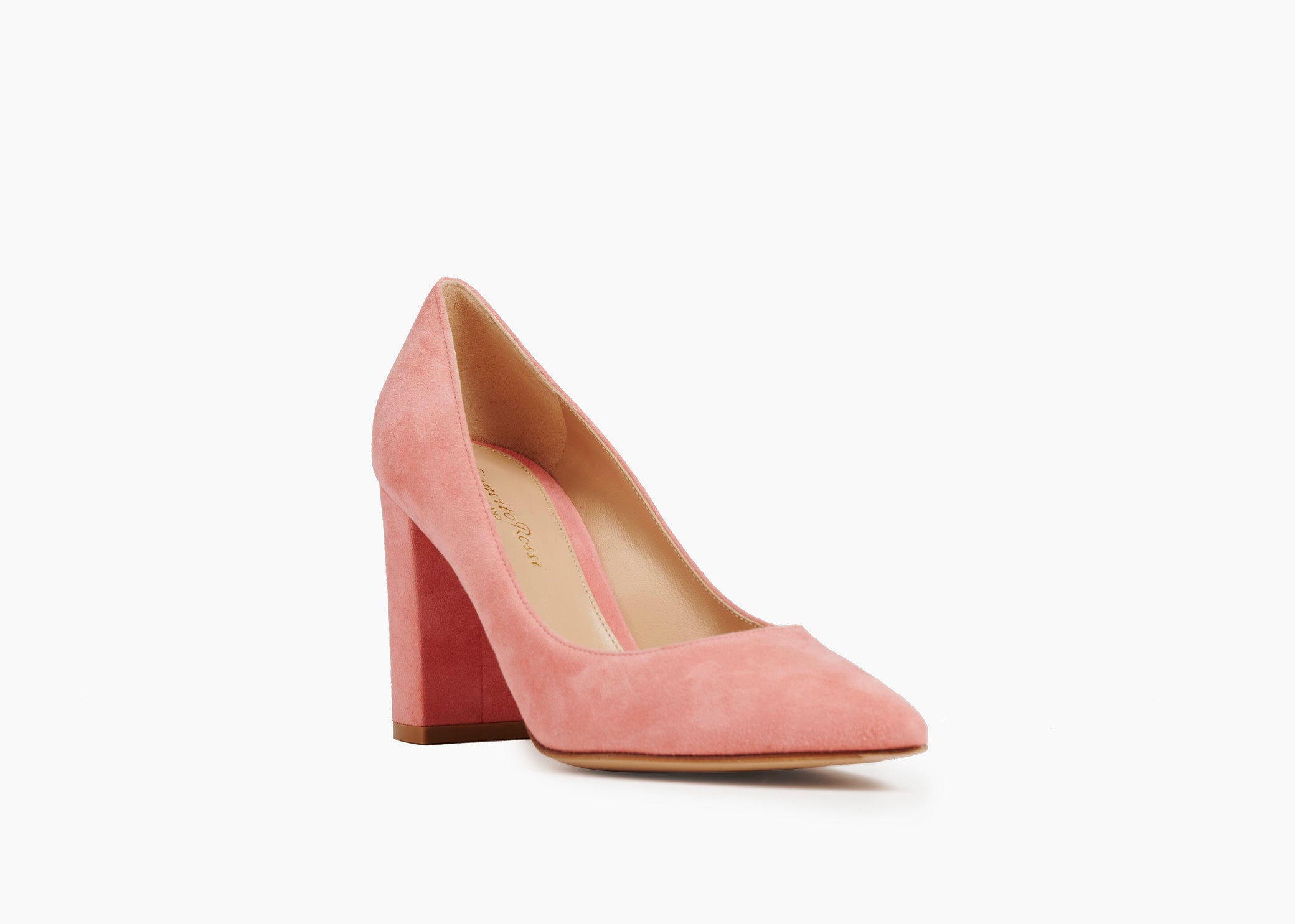 Pink suede block on sale heel