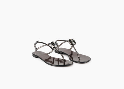 Anthonia Thong Mirror Effect Charcoal Grey