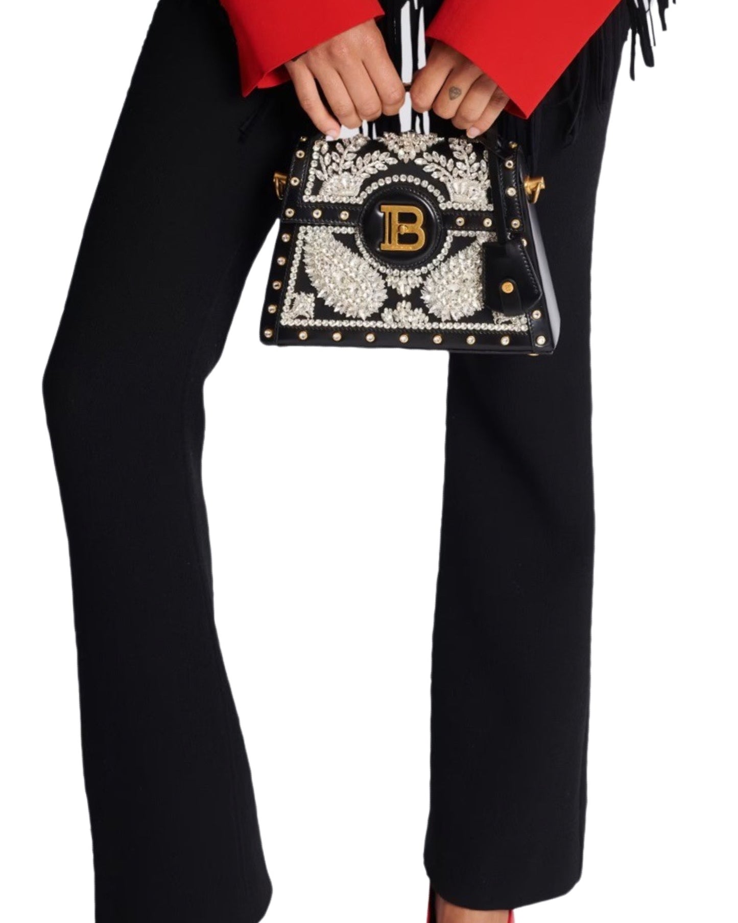 SALE B-Buzz Dynasty Crystal Embellished Leather Bag Black was $5995