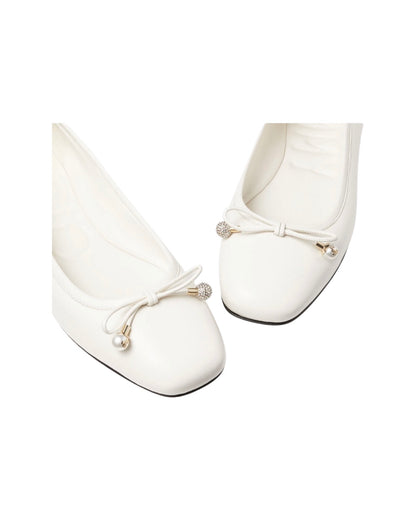 SALE Elme Ballerina Flat Leather White was $1195