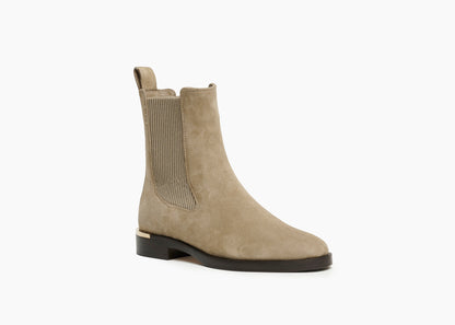 SALE Thessaly 20 Flat Ankle Boot Suede Taupe was $1595