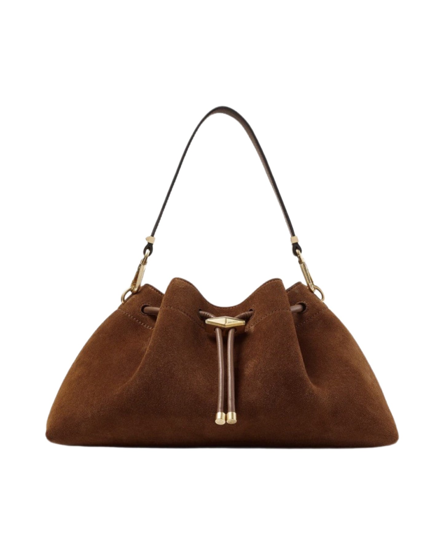 Bon Bon Bucket Bag E/W Suede Dark Tan