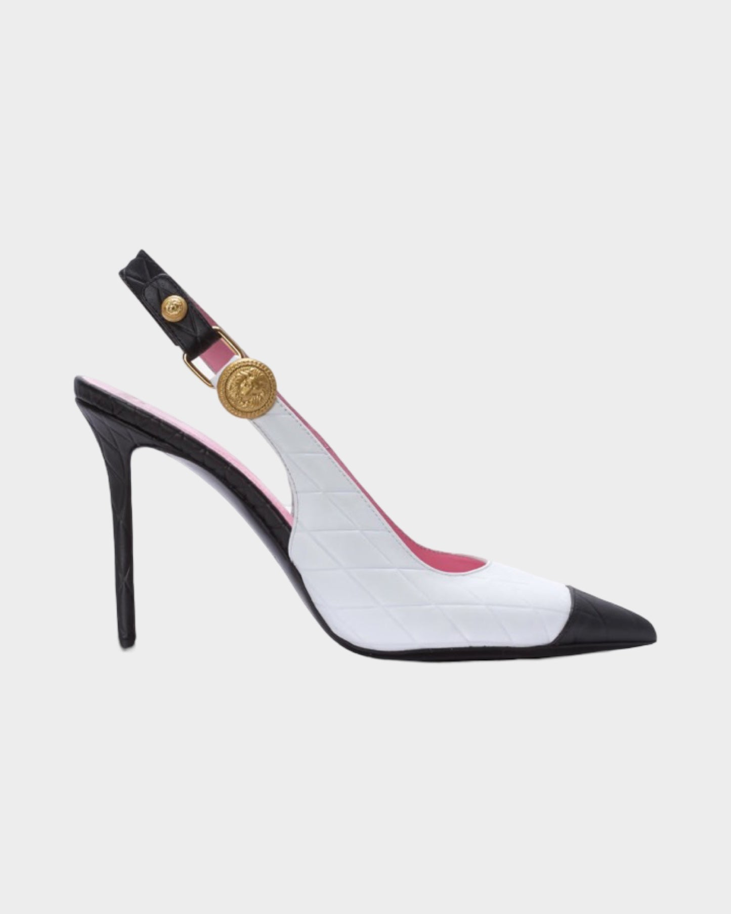 Eva Embossed Pump White/Black